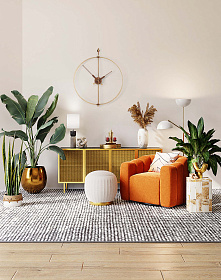 Часы настенные Mini Barcelona Premium Walnut/brass