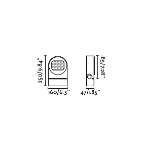 Темно-серая проекционная лампа Muur 250