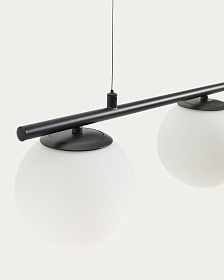 Подвесной светильник Brisia из черного металла с 3 стеклянными шарами Ø15