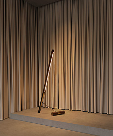 Торшер Linea D Walnut-Gold