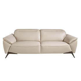 Диван 3-х местный 6132/KF072-3P-M5652 обитый кожей серо-бежевого цвета