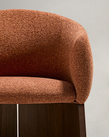 Стул Bosca из терракотовой синели и шпона ореха