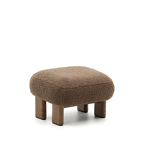 Пуф Cabana Taupe Boucle с ножками в отделке орех 65x55,4 