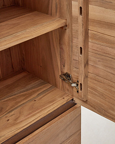 Буфет Uxue из массива акации с беленой отделкой и черной сталью 100 x 155