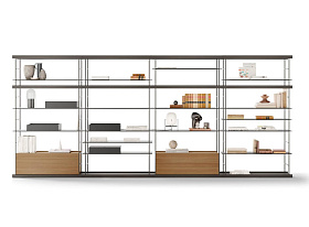 Стеллаж Bost из дерева цвет черный и орех