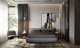 Кровать с подъемным механизмом Amber 160*200 ткань кат 3 Suede TL 517