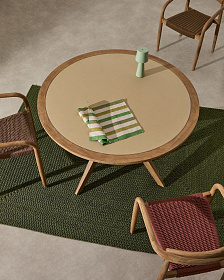 Julieta Уличный стол из полицемента и массива акации Ø 120 см