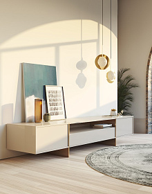 Тумба под ТВ RHAPSODY 2 White/Gold Stainless