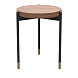 Круглый приставной столик BENISSA шпон ореха F, черный матовый лак