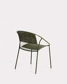 Уличный стул Atrani из оцинкованной стали и зеленой веревки