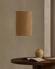 Абажур для потолочного светильника Mariela из льна бежевого цвета Ø 40