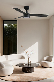 Потолочный вентилятор CRUISER S Ш1060MM черный 3 PALAS 18W LED DIM TUYA