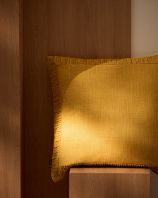 Чехол для подушки Luadia из желтого хлопка с плиссировкой, 50 x 50 см