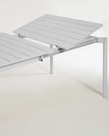 Раздвижной уличный стол Zaltana из алюминия светло-серого цвета, 180 (240) x 100