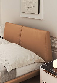 Кровать Bonsai 160x200 кожа Stone Natura/дуб