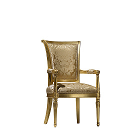 Кресло столовое Alex - античное золото на дерево, обивка версаль