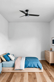 Потолочный вентилятор RUDDER S Ш1060 черный/ореховый 3P LED 18W DIM TUYA