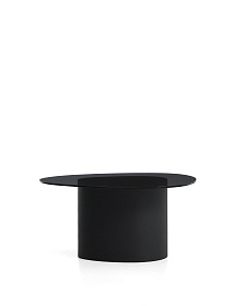 Приставной столик Olir из черной стали и закаленного стекла, 82 x 74 см