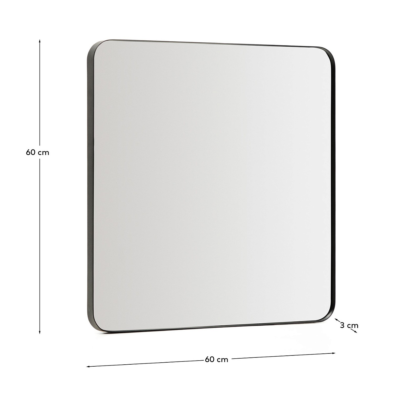 Зеркало Marco черное металлическое 60 x 60 см