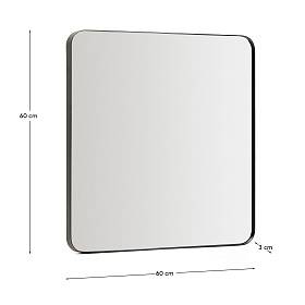 Зеркало Marco черное металлическое 60 x 60 см