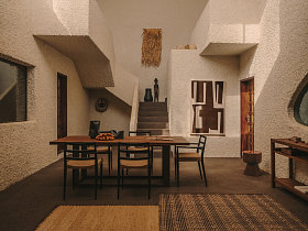 Приставной столик Mesquida из керамики коричневый