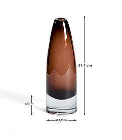 Ваза из коричневого стекла Toli 22,5 см