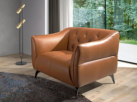 Кресло 5098/KF150-1P с кожаной обивкой капитоне