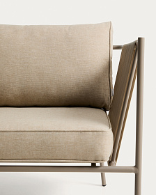 Уличное кресло Zivia из веревки цвета экрю и стали таупе 178 см