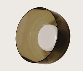Настенный светильник Ipon черный металл плафон smoked Greenish brown