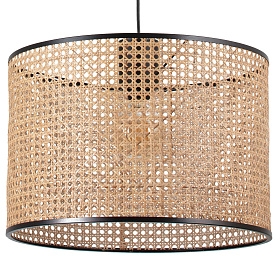 Подвесной светильник Mambo черный/из ротанга ø450 с вилкой