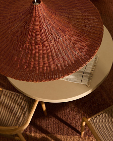 Bladia Абажур для подвесного светильника из ротанга с терракотовой отделкой Ø70 см