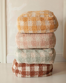 Подушка-пуф Шахматы серо-голубой 20*40*40