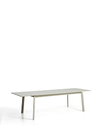 Раздвижной уличный стол Brela из алюминия цвета экрю 205(287) x 100 см