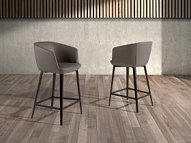 Барный стул 4134/A214BS из экокожи серого цвета