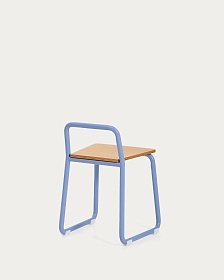 Tinn Стул из ясеневого шпона с синей металлической конструкцией