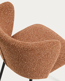 Стул Ciselia из терракотового шенилла с ножками из черной стали