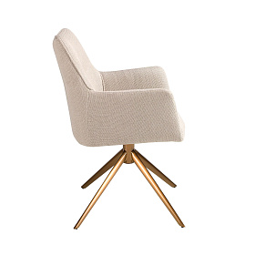 Поворотное кресло 4237 из кремовой ткани
