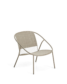 Кресло уличное Atrani из стали и веревки цвета таупе