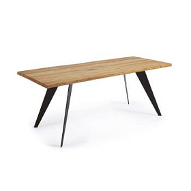 Стол Nack 180x100 черный, натуральный дуб