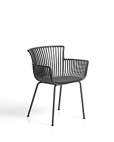 Уличный стул Surpika из пластика и графитовой стали