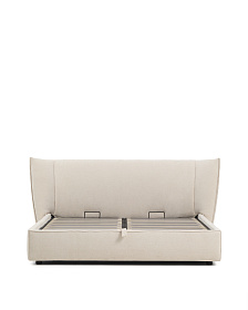 Кровать Arvian бежевого цвета из шенилла с ящиком для хранения 180 х 200 см