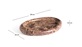Поднос Lenorel из бордового мрамора 30 x 23 см