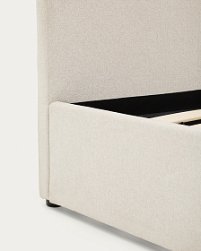 Кровать Nahiri бежевого цвета из шенилла с ящиком для хранения 160 x 200 см