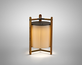 Настольная переносная лампа Kando M/40/R кремовая лента