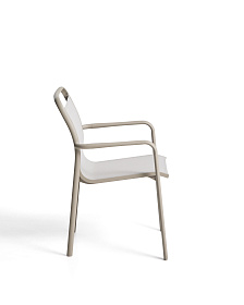 Уличный стул Luri из алюминия цвета таупе и бежевого текстиля