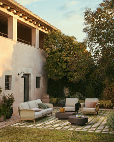 Уличное кресло Alipa из акации и веревки темно-серого цвета