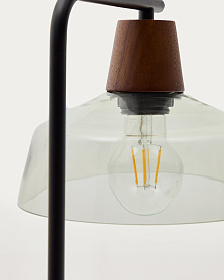 Настольная лампа Silex с металлической ножкой и плафоном из зеленого стекла