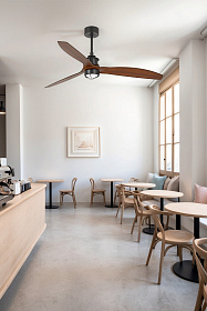 JUST FAN M Потолочный вентилятор с освещением Ш1280 черный 3P орех 3000K