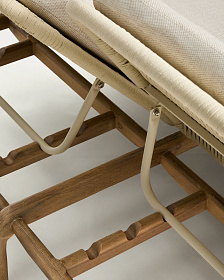 Двойной шезлонг Alipa из массива акации и веревки цвета экрю