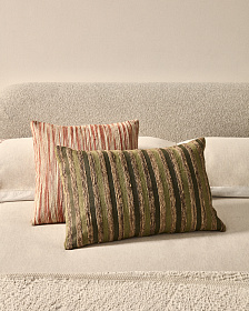 Чехол для подушки Dorevi из жаккарда в зеленую полоску 40 x 60 см